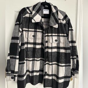 Old Navy Black and White Plaid Shacket